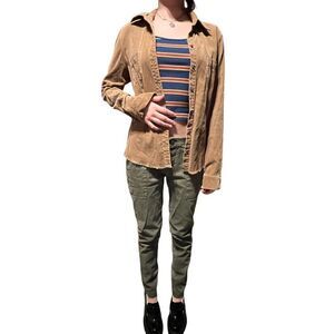 Wet Seal Vintage Y2k Corduroy button up shirt